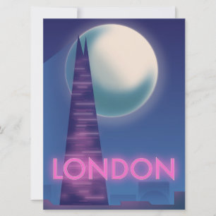Neon London Reiseplakat Einladung