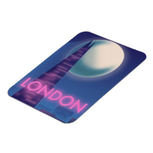 Neon London Reiseplakat Magnet