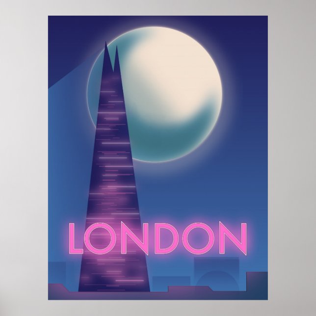 Neon London Reiseplakat Poster (Vorne)