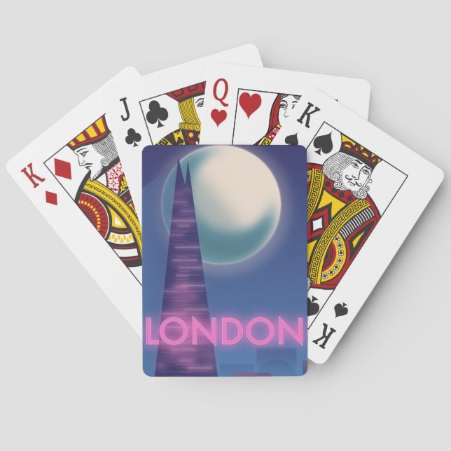 Neon London Reiseplakat Spielkarten (Rückseite)