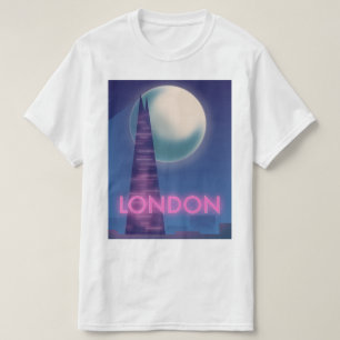 Neon London Reiseplakat T-Shirt