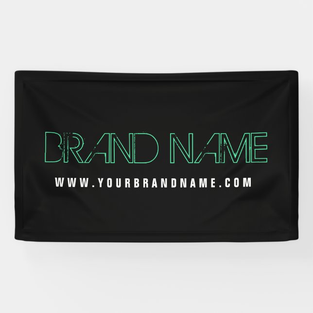 Neon Look Green Black Modern Markenname Banner (Horizontal)
