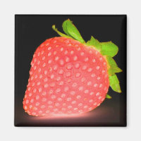Neon Look Red Erdbeeren schwarzer Magnet