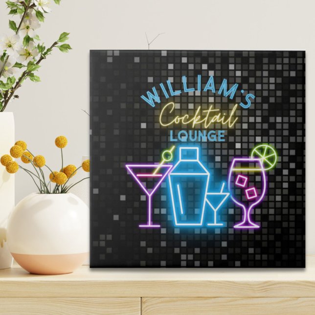 Neon Look Retro Cocktail Lounge Bar Fliese (Neon Look Retro Cocktail Lounge Bar Ceramic Tile)