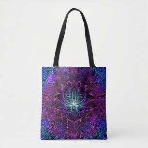 Neon Lotus Blume Boho Print