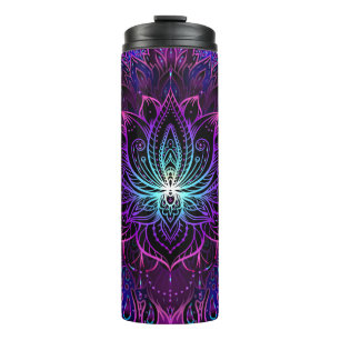 Neon Lotus Blume Boho Print Thermosbecher