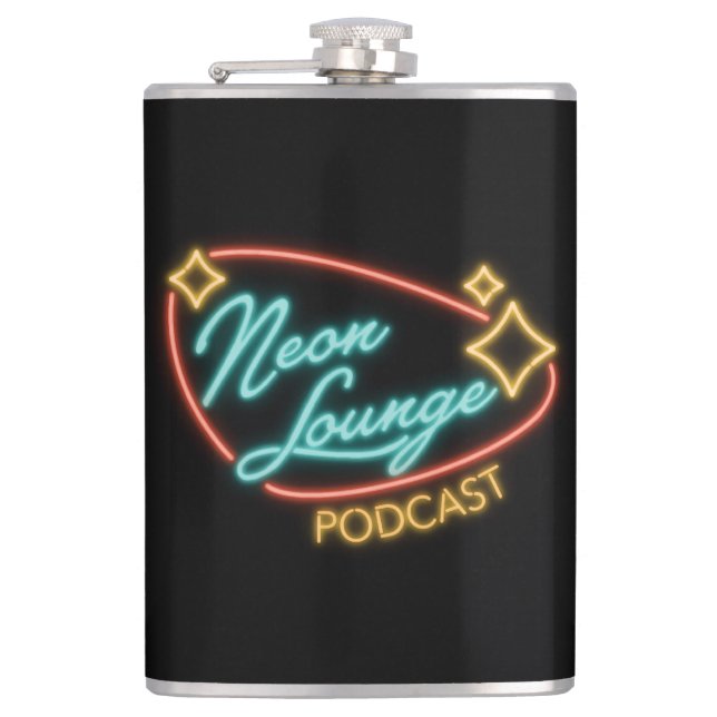 Neon Lounge Logo Flasche Flachmann (Vorderseite)