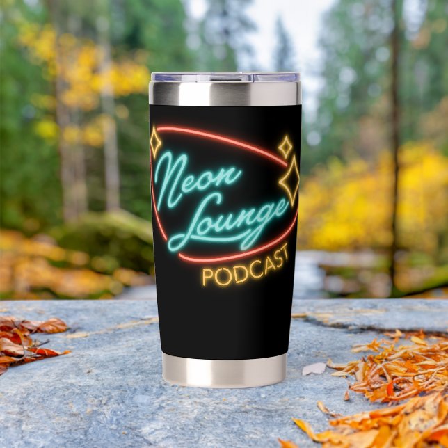Neon Lounge Logo Isolierbecher Thermobecher (Außenbereich (gedreht))