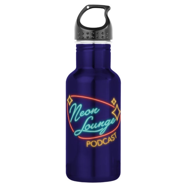 Neon Lounge Logo isolierte Wasserflasche (Vorderseite)