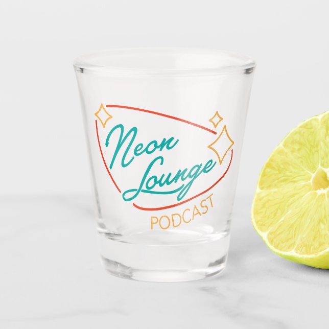 Neon Lounge Logo Schnapsglas (Vorderseite)