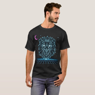 Neon-Löwe Synthwave - Retro-König Raubtier-T-Shirt T-Shirt