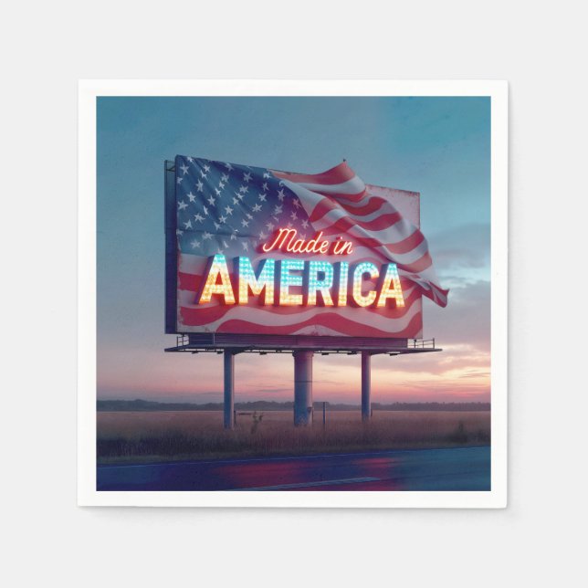 Neon Made in America Billboard Serviette (Vorderseite)