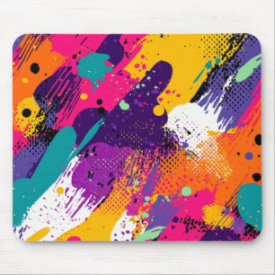 Neon-Magenta-Lila-Grunge-Farbspritzer Mousepad