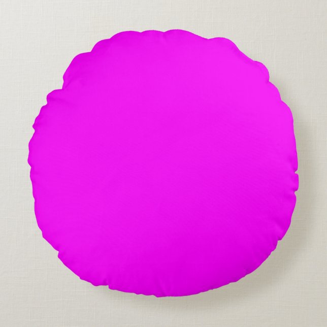 Neon Magenta Solid Color | Classic Rundes Kissen (Vorderseite)