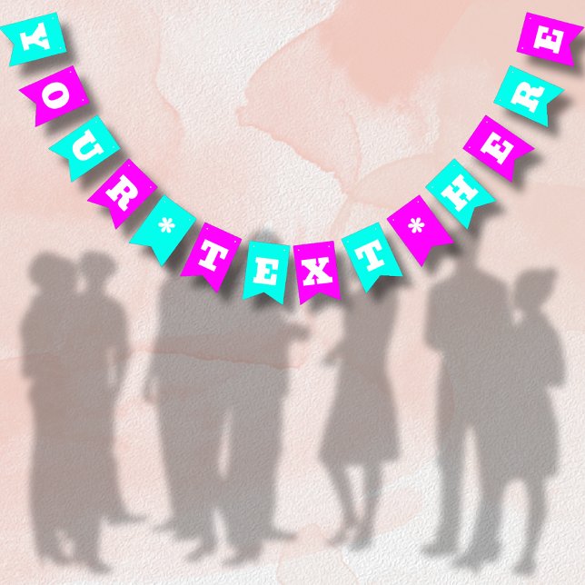 Neon Magenta und türkisfarbene Farbe | Benutzerdef Wimpelkette (Von Creator hochgeladen)