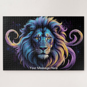 Neon Majesty Vibrany Leo Lion Colorful Wildlife Puzzle