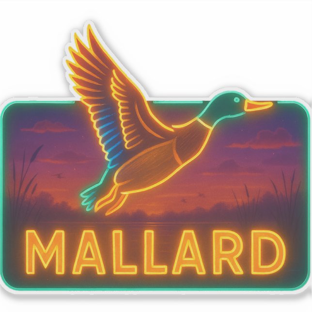 Neon Mallard Sticker (Vorderseite)