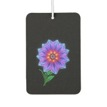 Neon Mandala Blume über dunklen Hintergrund