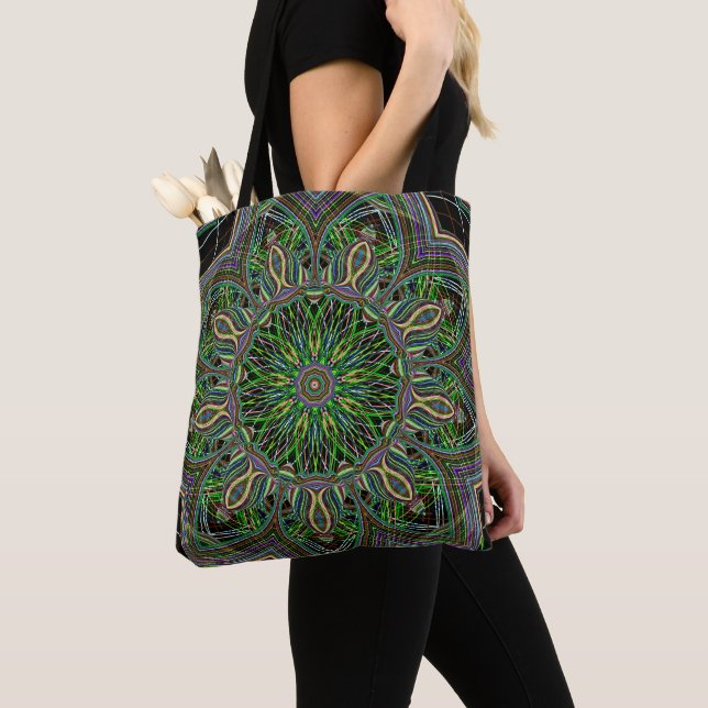 Neon Mandala Geometric Muster Tote Bag (Von Nahem)