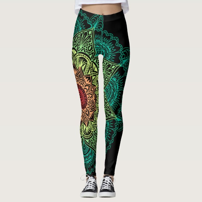 Neon Mandala Leggings (Vorderseite)