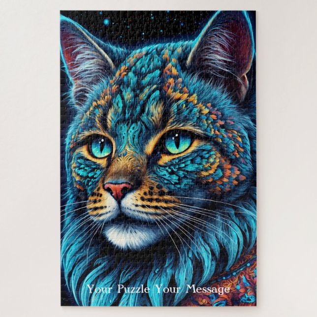 Neon Mandala Majesty Puzzle (Vertikal)