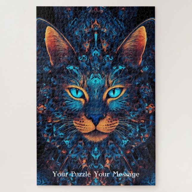 Neon Mandala Majesty Puzzle (Vertikal)