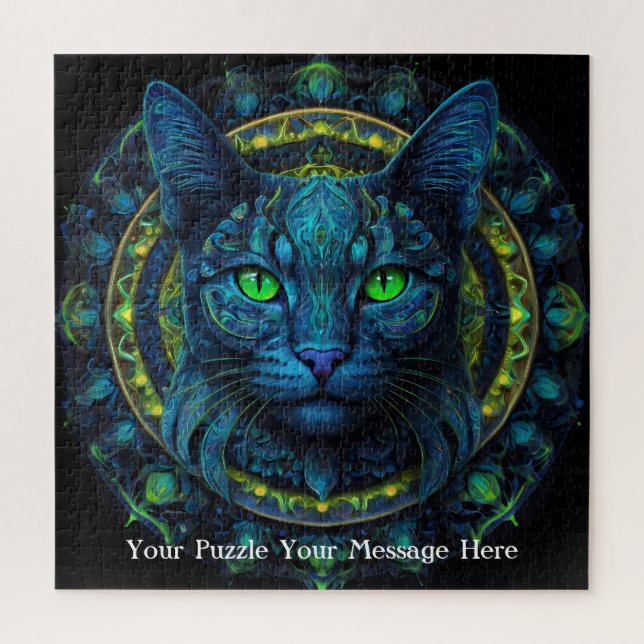 Neon Mandala Majesty Puzzle (Vertikal)