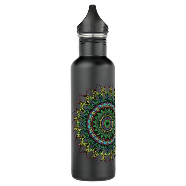 Neon Mandala Personalisiert Edelstahlflasche (Links)