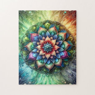 Neon Mandala Puzzle