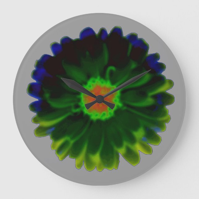 Neon Marigold Wall Clock Große Wanduhr (Vorderseite)