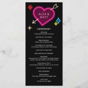Neon Marquee Sign Las Vegas Wedding Programm