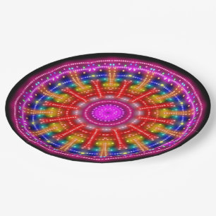 Neon Medallion Pappteller