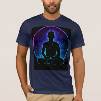 Neon Meditation Monk Spiritueller T - Shirt | Kosm