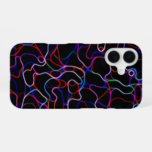Neon-Mehrfarbiges-Kurvenlinien-Muster -COOL iPhone 16 Hülle