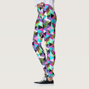 Neon Memphis Style Dreiecke Leggings