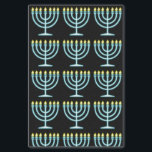 Neon Menorah Seidenpapier<br><div class="desc">Blaue Menorah im Neon-Zeichen-Stil.</div>
