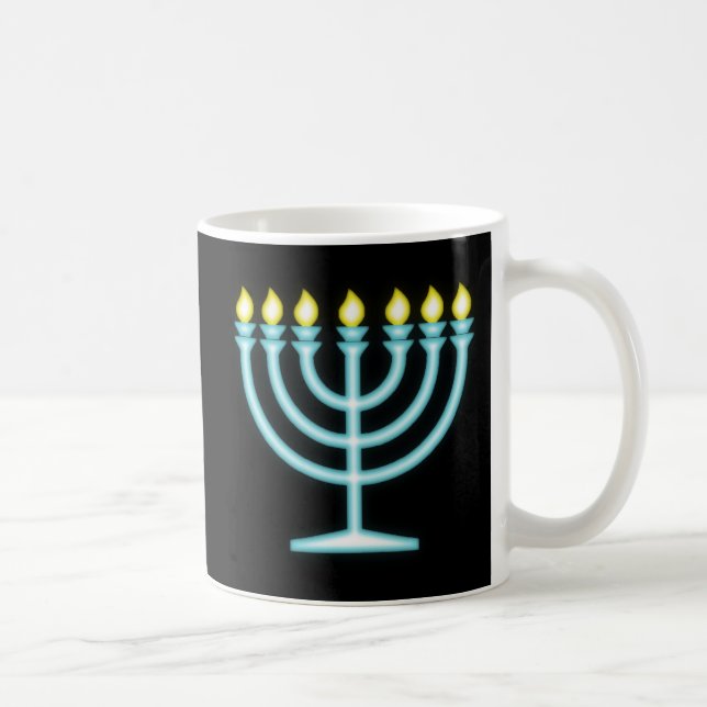 Neon Menorah Tasse (Rechts)