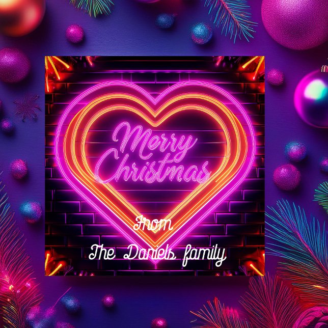 Neon Merry Christmas Einladung (Von Creator hochgeladen)