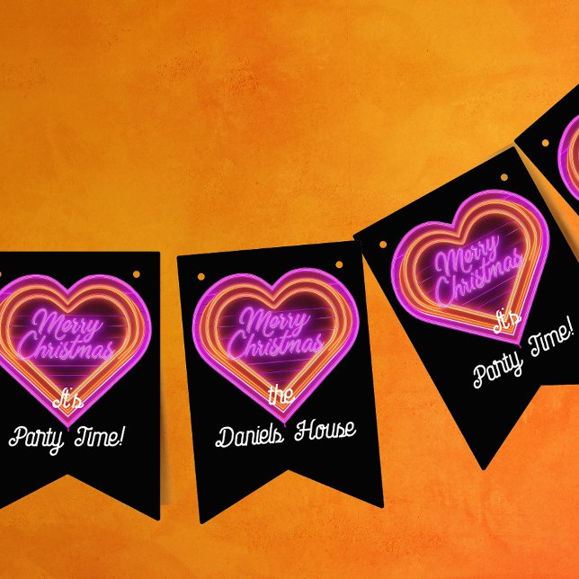 Neon Merry Christmas Party Wimpelkette (Von Creator hochgeladen)