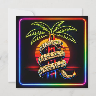 Neon Miami Nights Diamant Luxus  Einladung