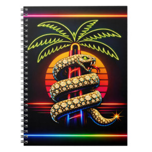 Neon Miami Nights Diamant Luxus Notizblock