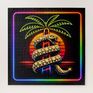 Neon Miami Nights Diamant Luxus Puzzle