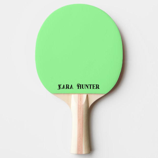 Neon Mint Color | Modern Black Personalisiert Scri Tischtennis Schläger (Vorderseite)