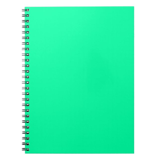 Neon Mint Einfarbig Minimalistisch Notizblock (Vorderseite)