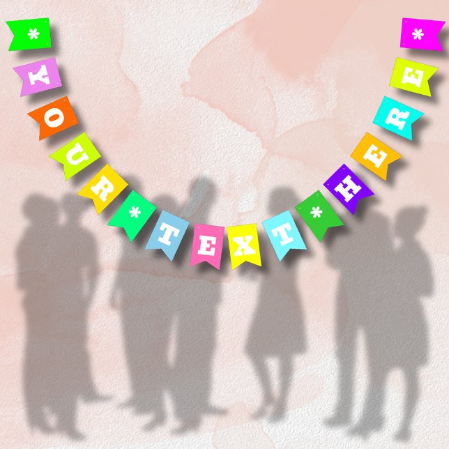 Neon Mix Solid Color | Benutzerdefiniert Wimpelkette (Von Creator hochgeladen)