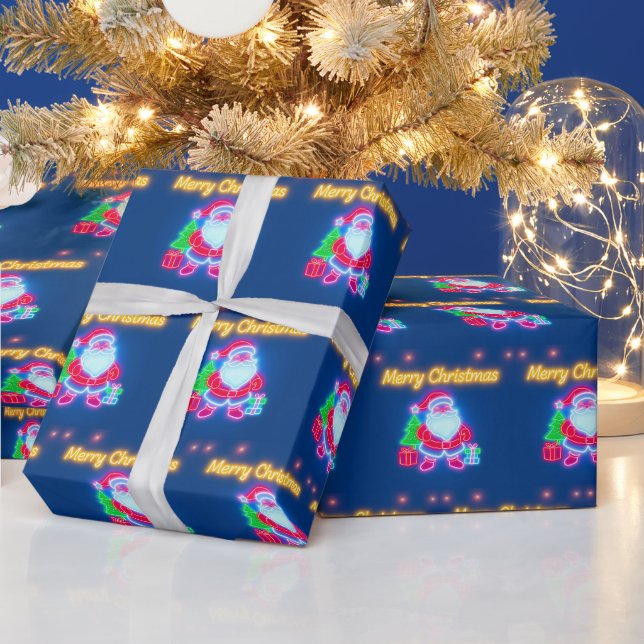 Neon Modern Christmas Holiday Collection Geschenkpapier (Feiertage)