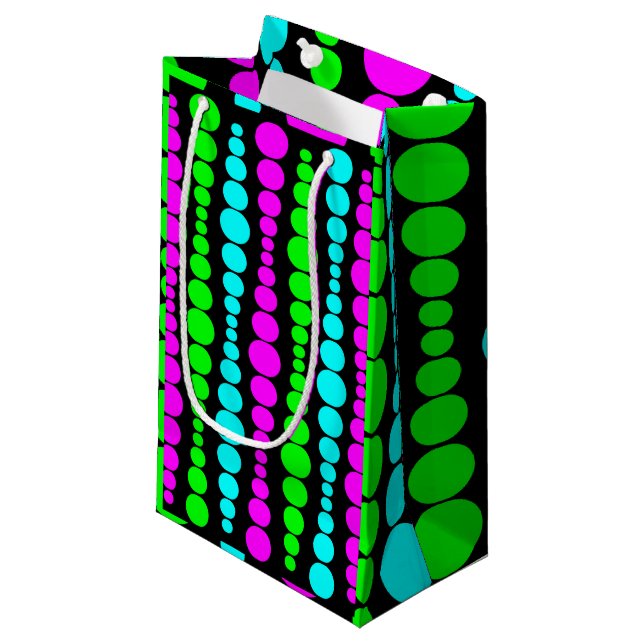 Neon Modern Rectangle Kleine Geschenktüte (Vorderseite Schrägansicht)