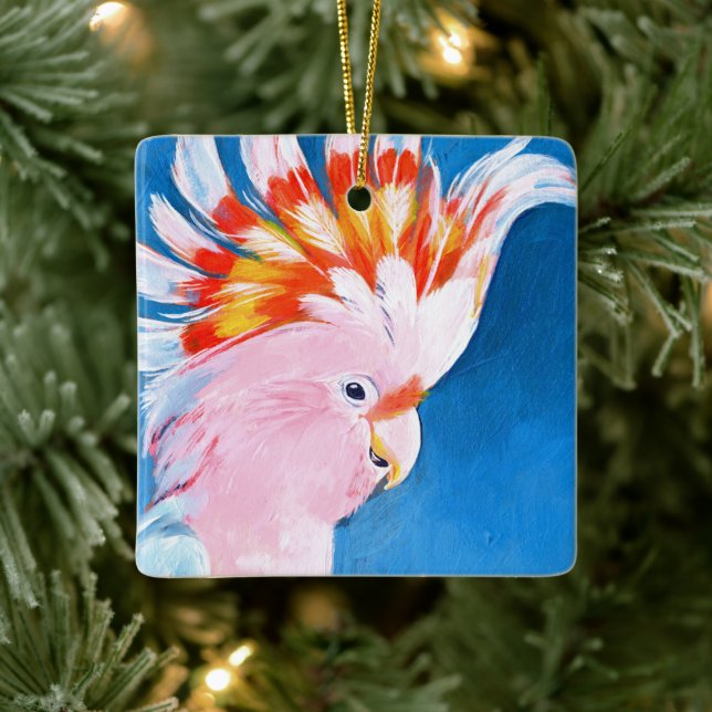 Neon Mohawk - Pink Cockatoo Keramikornament (Baum)