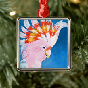 Neon Mohawk - Pink Cockatoo Ornament Aus Metall