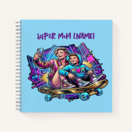  Neon Mom & Son Spiral Notebook Notizbuch